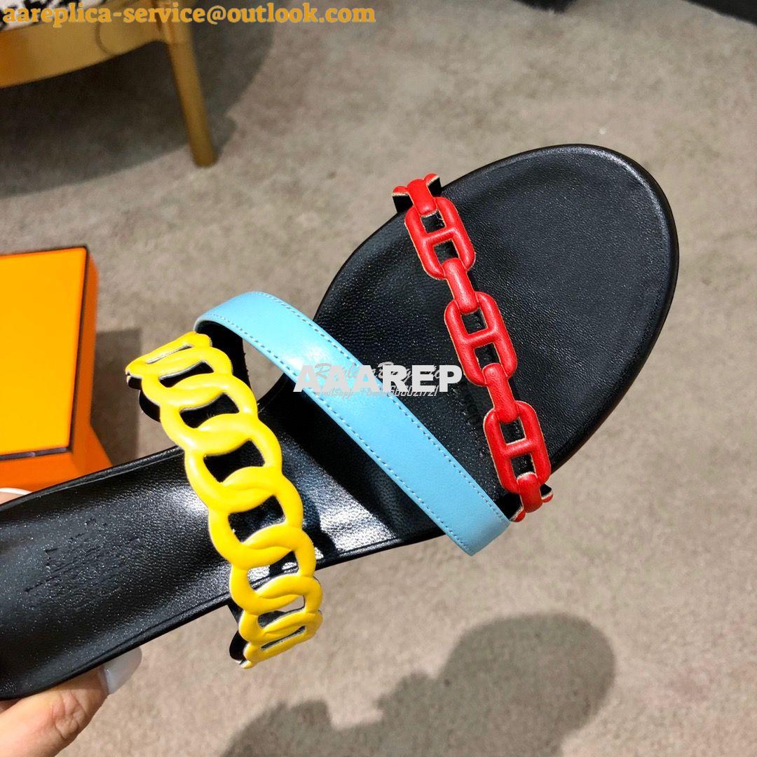 Replica Hermes Ajaccio Sandal Pump with Chaine d'Ancre H201068 Multico 7 Replica Hermes Ajaccio Sandal Pump with Chaine d'Ancre H201068 Multico 7