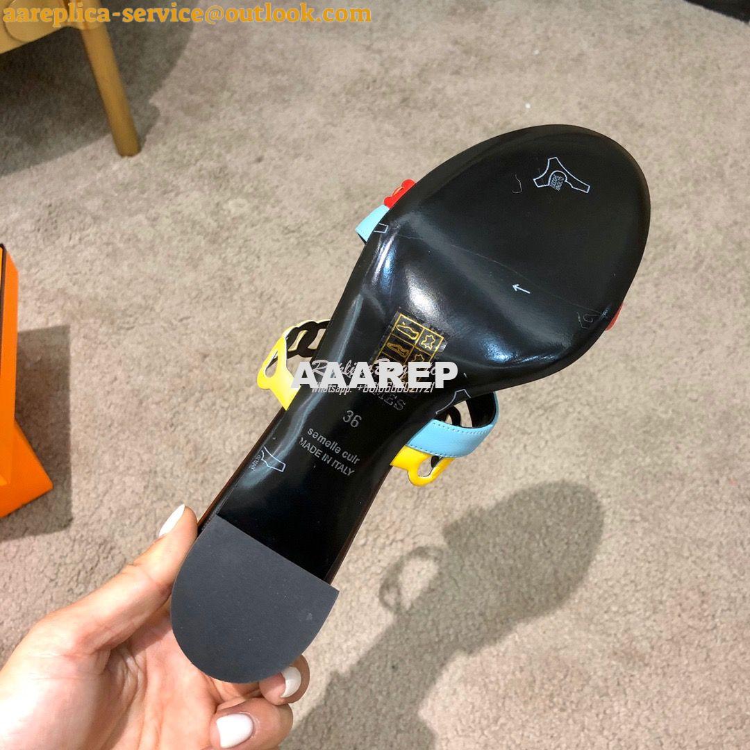 Replica Hermes Ajaccio Sandal Pump with Chaine d'Ancre H201068 Multico 8 Replica Hermes Ajaccio Sandal Pump with Chaine d'Ancre H201068 Multico 8