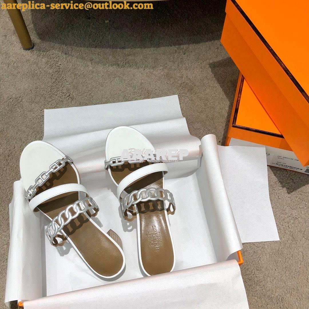Replica Hermes Ajaccio Sandal Pump with Chaine d'Ancre H201068 Blanc 6 Replica Hermes Ajaccio Sandal Pump with Chaine d'Ancre H201068 Blanc 6