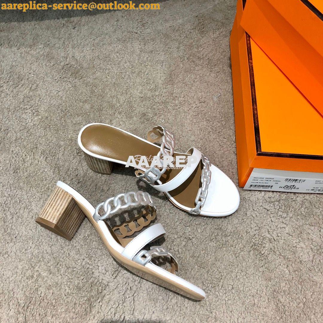 Replica Hermes Ajaccio Sandal Pump with Chaine d'Ancre H201068 Blanc 7 Replica Hermes Ajaccio Sandal Pump with Chaine d'Ancre H201068 Blanc 7