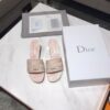 Replica Dior DWAY Heeled Mule Toile De Jouy Embroidery KCQ24 Pink