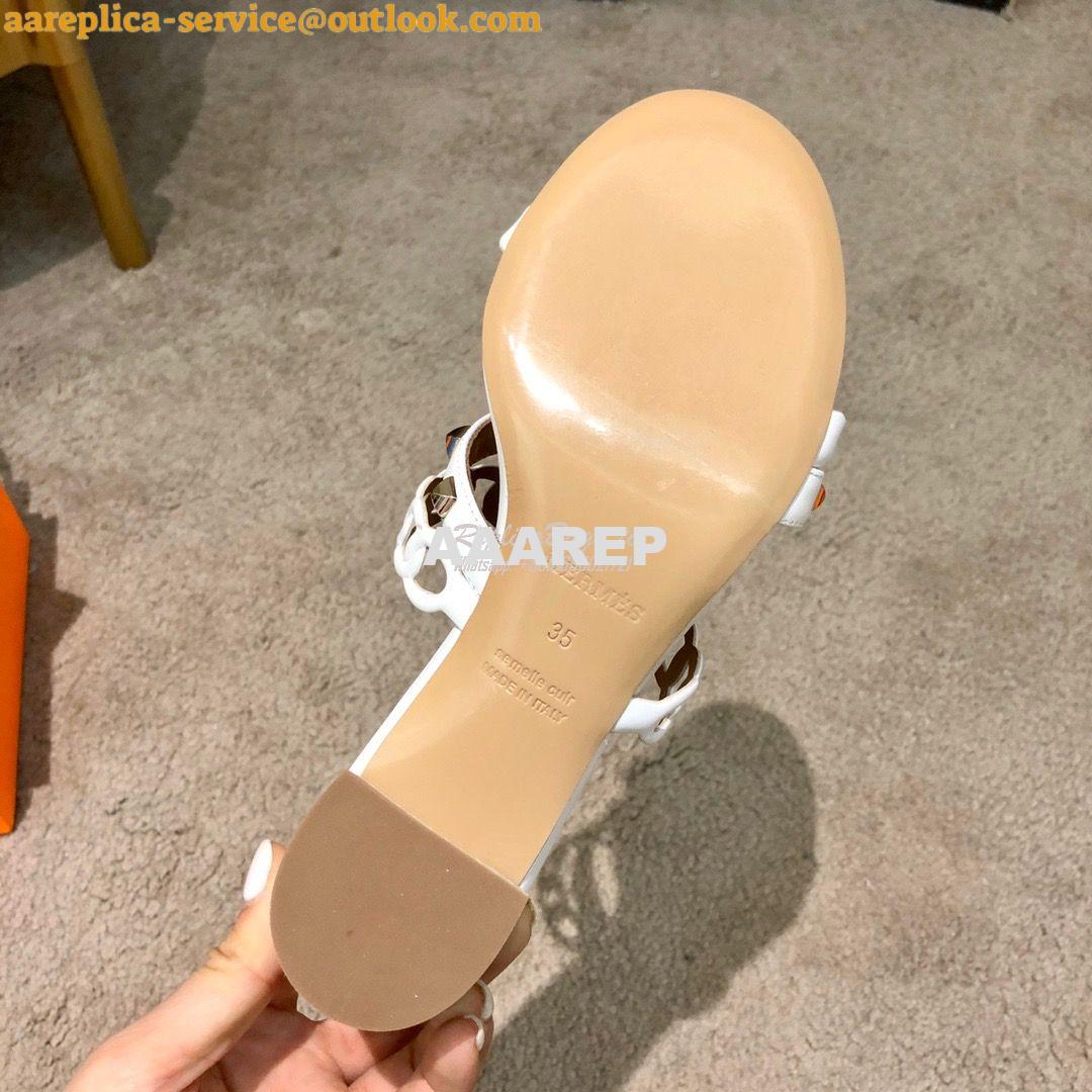 Replica Hermes Ajaccio Sandal Pump with Studs H201068 Blanc 8 Replica Hermes Ajaccio Sandal Pump with Studs H201068 Blanc 8