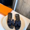Replica Hermes Oran Sandals with Crystals in Black