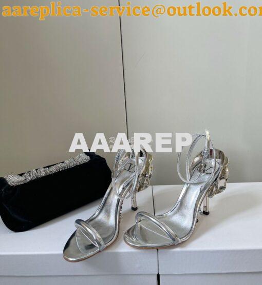 Replica Valentino Roserouche Sandal 1959 In Metallic Nappa Leather 100 8