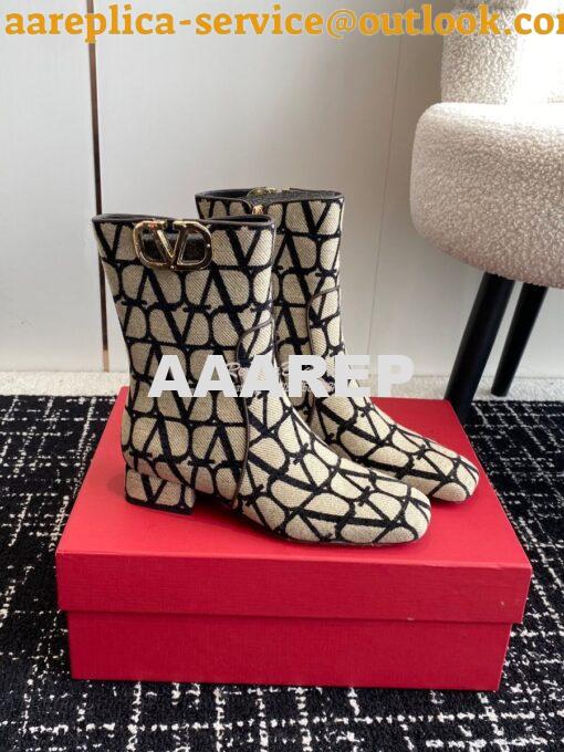 Replica Valentino VLogo Ankle Boot In Toile Iconographe 30mm 2W2S0FT1 3