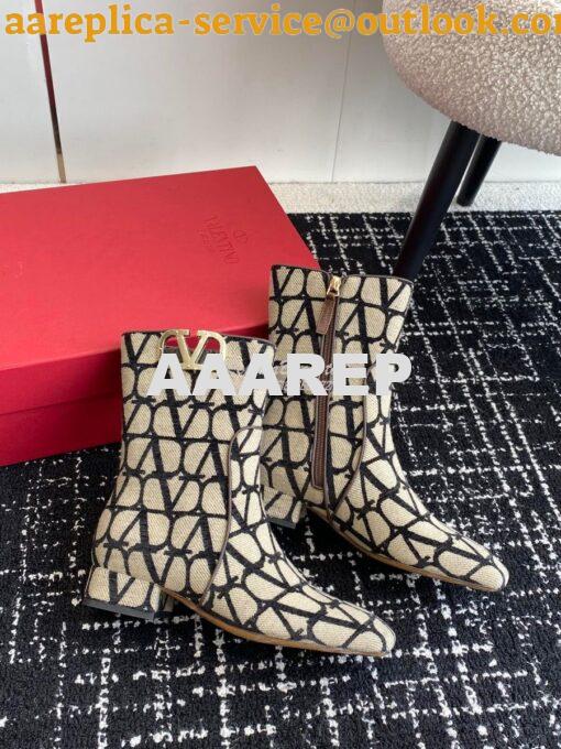 Replica Valentino VLogo Ankle Boot In Toile Iconographe 30mm 2W2S0FT1 4
