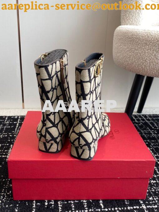 Replica Valentino VLogo Ankle Boot In Toile Iconographe 30mm 2W2S0FT1 8