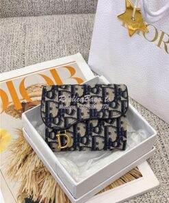 Replica Dior Saddle Lotus Wallet Oblique Jacquard S5652