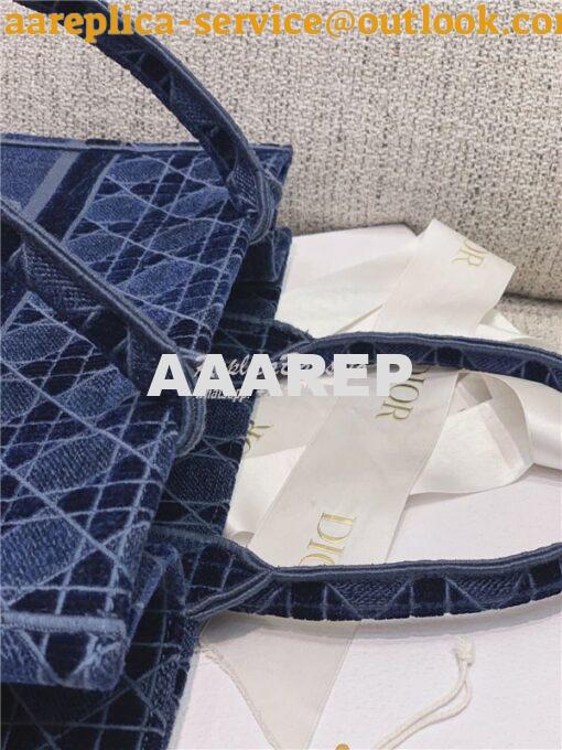 Replica Dior Book Tote Blue Cannage Embroidered Velvet M1286 17