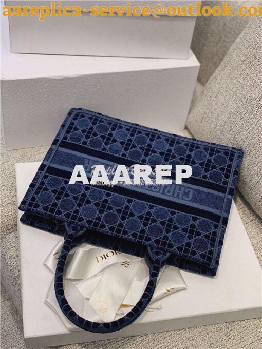 Replica Dior Book Tote Blue Cannage Embroidered Velvet M1286 18