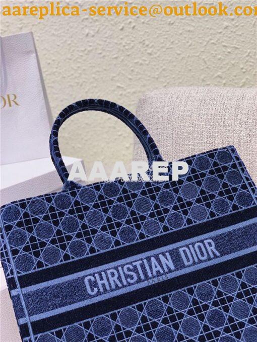 Replica Dior Book Tote Blue Cannage Embroidered Velvet M1286 19