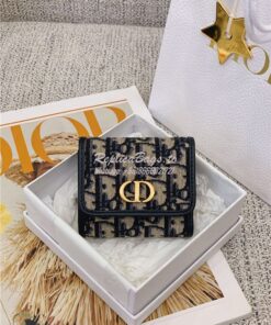 Replica Dior 30 Montaigne Lotus Wallet S2057 Oblique Jacquard 2
