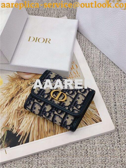 Replica Dior 30 Montaigne Lotus Wallet S2057 Oblique Jacquard 4