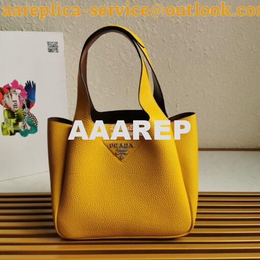 Replica Prada Leather Handbag 1BG335 Yellow