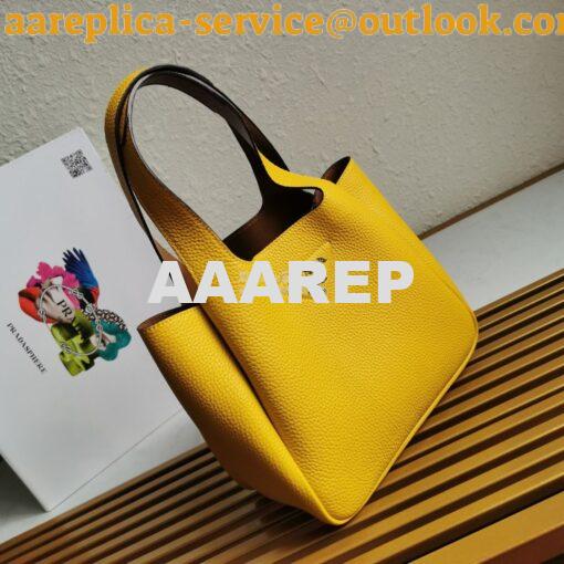 Replica Prada Leather Handbag 1BG335 Yellow 2