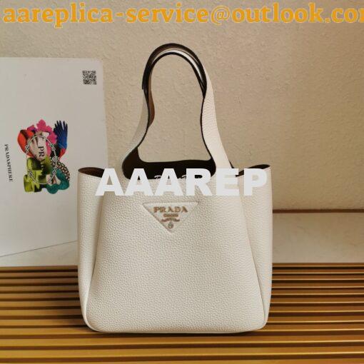 Replica Prada Leather Handbag 1BG335 White