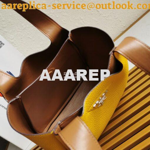 Replica Prada Leather Handbag 1BG335 Yellow 6