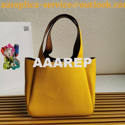 Replica Prada Leather Handbag 1BG335 Yellow 9