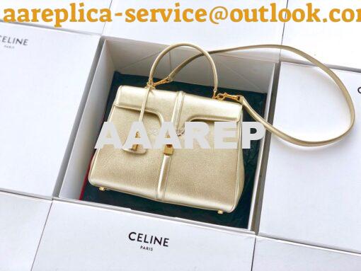 Replica Celine 16 Bag In Grained Calfskin 187373 2 Sizes Metallic Gold 3