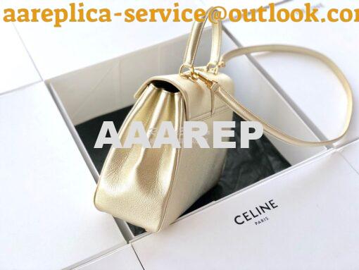 Replica Celine 16 Bag In Grained Calfskin 187373 2 Sizes Metallic Gold 5
