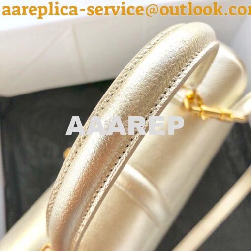 Replica Celine 16 Bag In Grained Calfskin 187373 2 Sizes Metallic Gold 7