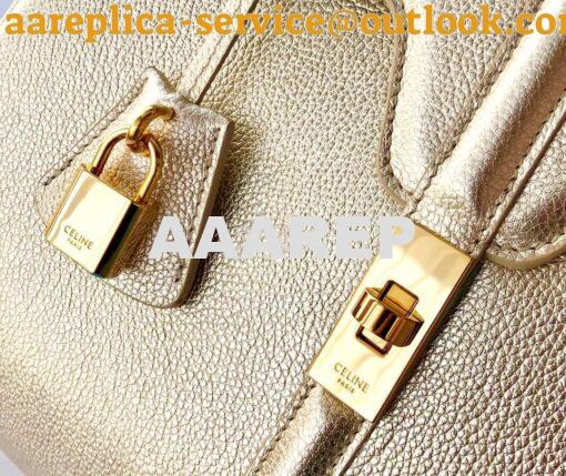 Replica Celine 16 Bag In Grained Calfskin 187373 2 Sizes Metallic Gold 8
