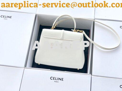 Replica Celine 16 Bag In Grained Calfskin 187373 2 Sizes White 12