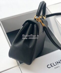 Replica Celine 16 Bag In Grained Calfskin 187373 2 Sizes Black 2