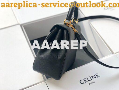 Replica Celine 16 Bag In Grained Calfskin 187373 2 Sizes Black 2