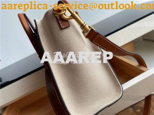 Replica Celine Luggage Bag In Textile And Natural Calfskin 189242 Tan/ 4