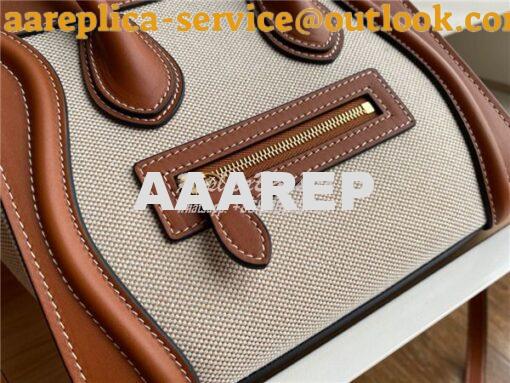 Replica Celine Luggage Bag In Textile And Natural Calfskin 189242 Tan/ 6