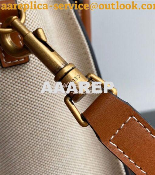 Replica Celine Luggage Bag In Textile And Natural Calfskin 189242 Tan/ 13