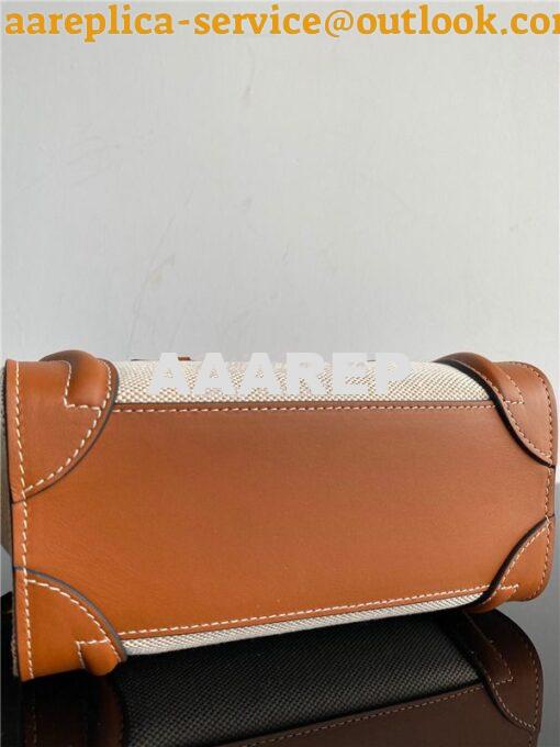 Replica Celine Luggage Bag In Textile And Natural Calfskin 189242 Tan/ 16