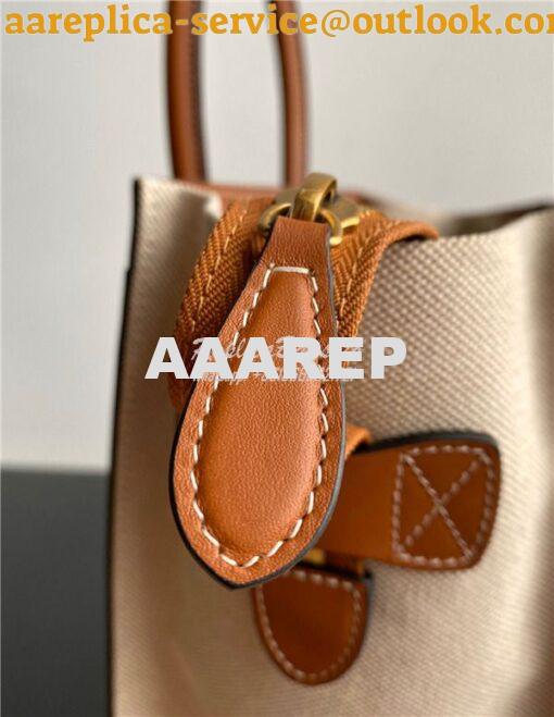 Replica Celine Luggage Bag In Textile And Natural Calfskin 189242 Tan/ 27
