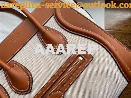 Replica Celine Luggage Bag In Textile And Natural Calfskin 189242 Tan/ 32