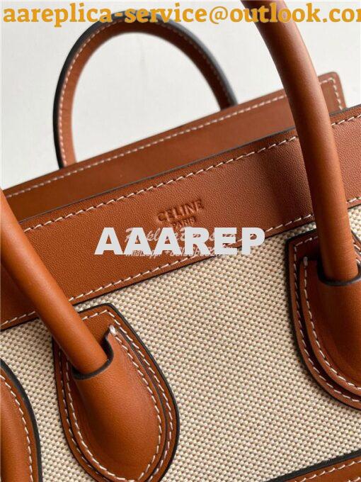 Replica Celine Luggage Bag In Textile And Natural Calfskin 189242 Tan/ 34