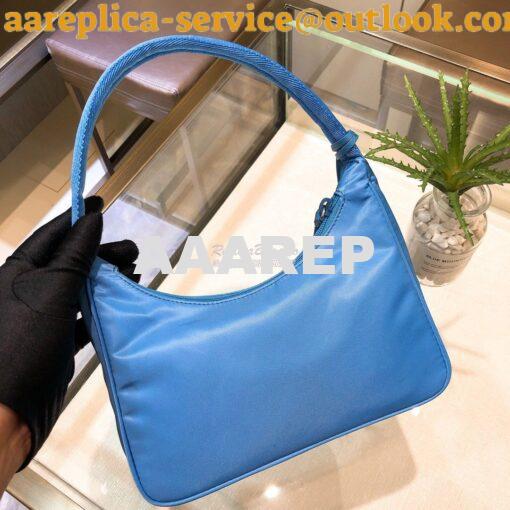 Replica Prada Re-Edition 2000 Nylon Mini-Bag 1NE515 Periwinkle Blue 2