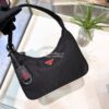 Replica Prada Re-Edition 2000 Nylon Mini-Bag 1NE515 Black with Red Log