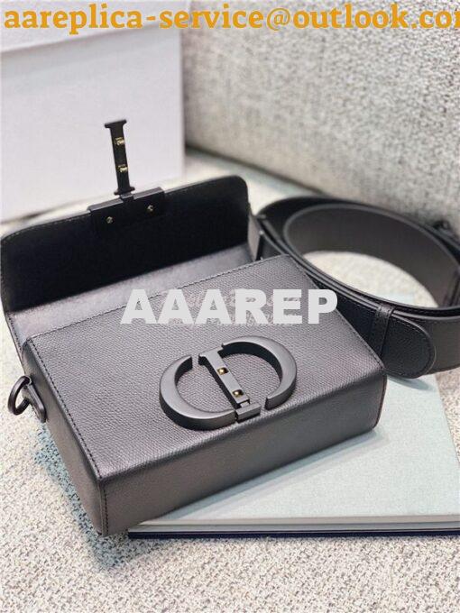 Replica Dior 30 Montaigne Box Bag M9204 Black Ultramatte Grained Calfs 12