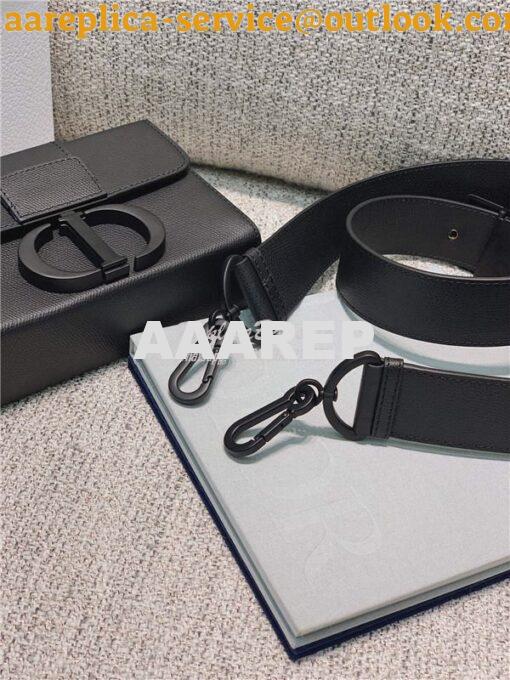 Replica Dior 30 Montaigne Box Bag M9204 Black Ultramatte Grained Calfs 18