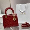 Replica Dior Medium Lady Dior Flap Cover Patent Calfskin Bag M0565 Red