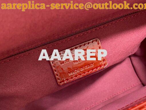 Replica Dior Medium Lady Dior Flap Cover Patent Calfskin Bag M0565 Red 9