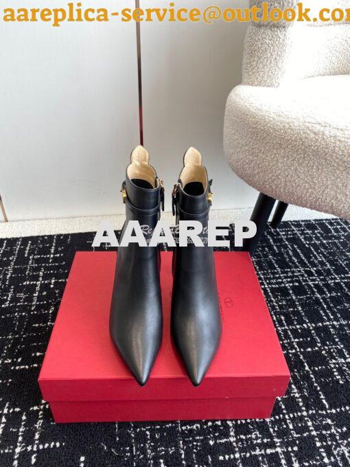 Replica Valentino Garavani Tan-Go Ankle Boot In Calfskin Leather 80mm 3