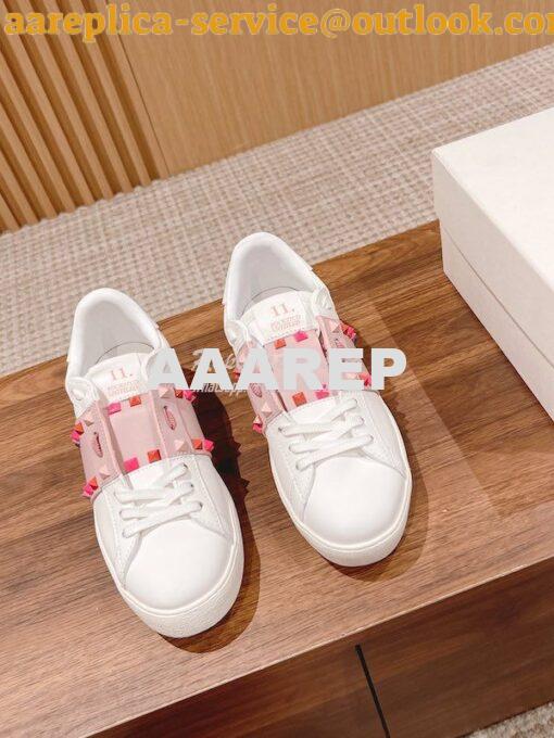 Replica Valentino Open Sneaker In Calfskin Leather with Rockstuds WS07
