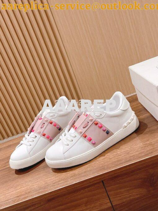 Replica Valentino Open Sneaker In Calfskin Leather with Rockstuds WS07 3