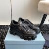Replica Prada Monolith brushed leather lace-up shoes 1E254N Black 11