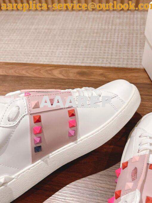 Replica Valentino Open Sneaker In Calfskin Leather with Rockstuds WS07 6