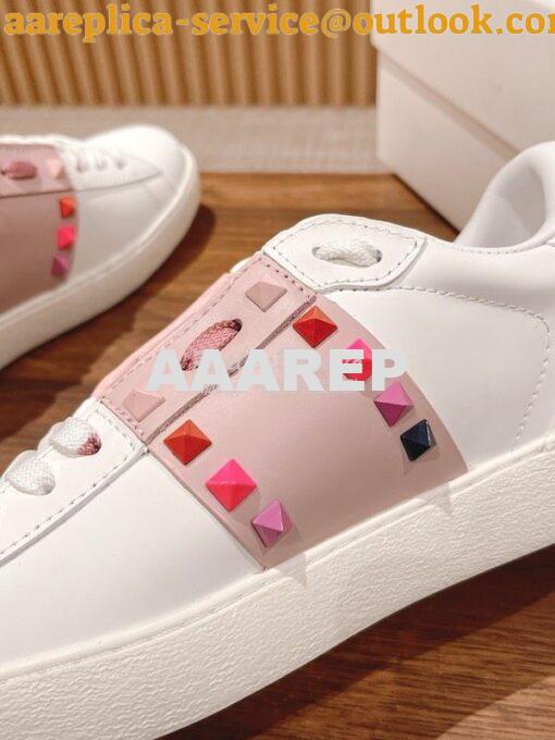 Replica Valentino Open Sneaker In Calfskin Leather with Rockstuds WS07 7