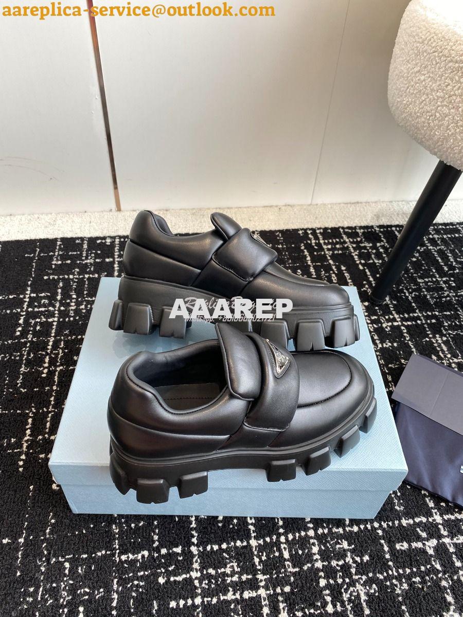 Replica Prada Soft Padded Nappa Leather Loafers 1D125N Black 4 Replica Prada Soft Padded Nappa Leather Loafers 1D125N Black 4