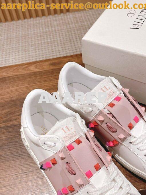 Replica Valentino Open Sneaker In Calfskin Leather with Rockstuds WS07 8